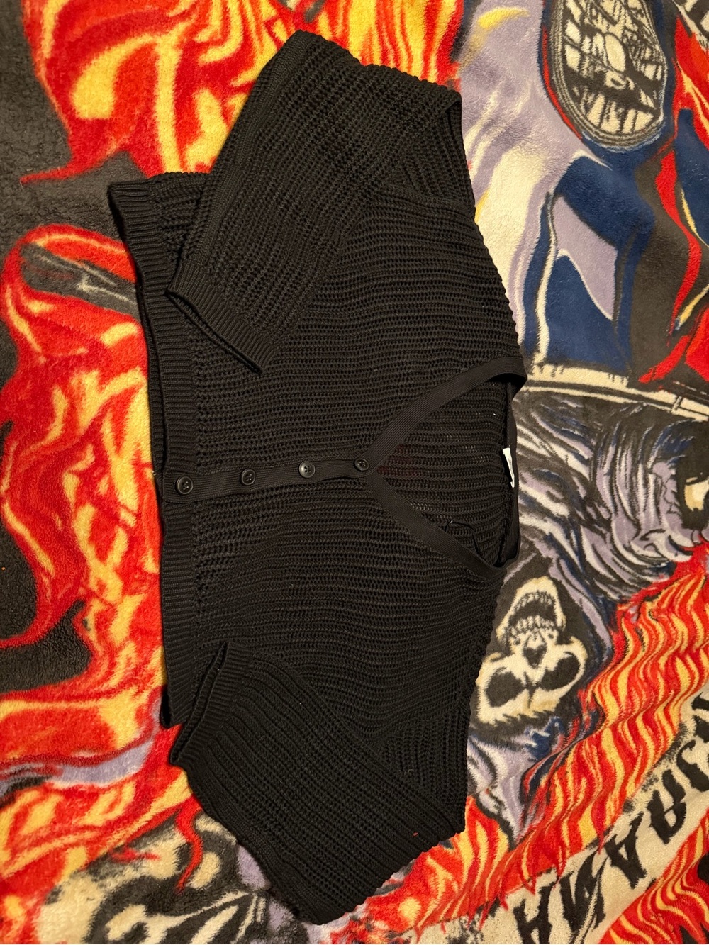 Women’s Black Knit Button-Front Sweater Cardigan